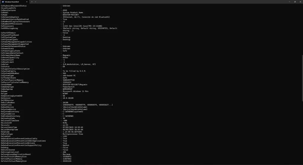 ver las características de tu computador con SystemInfo en CMD